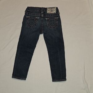 True Religion Y2K Kids Dark Indigo Jeans with Horseshoe Back Stitching Size 4